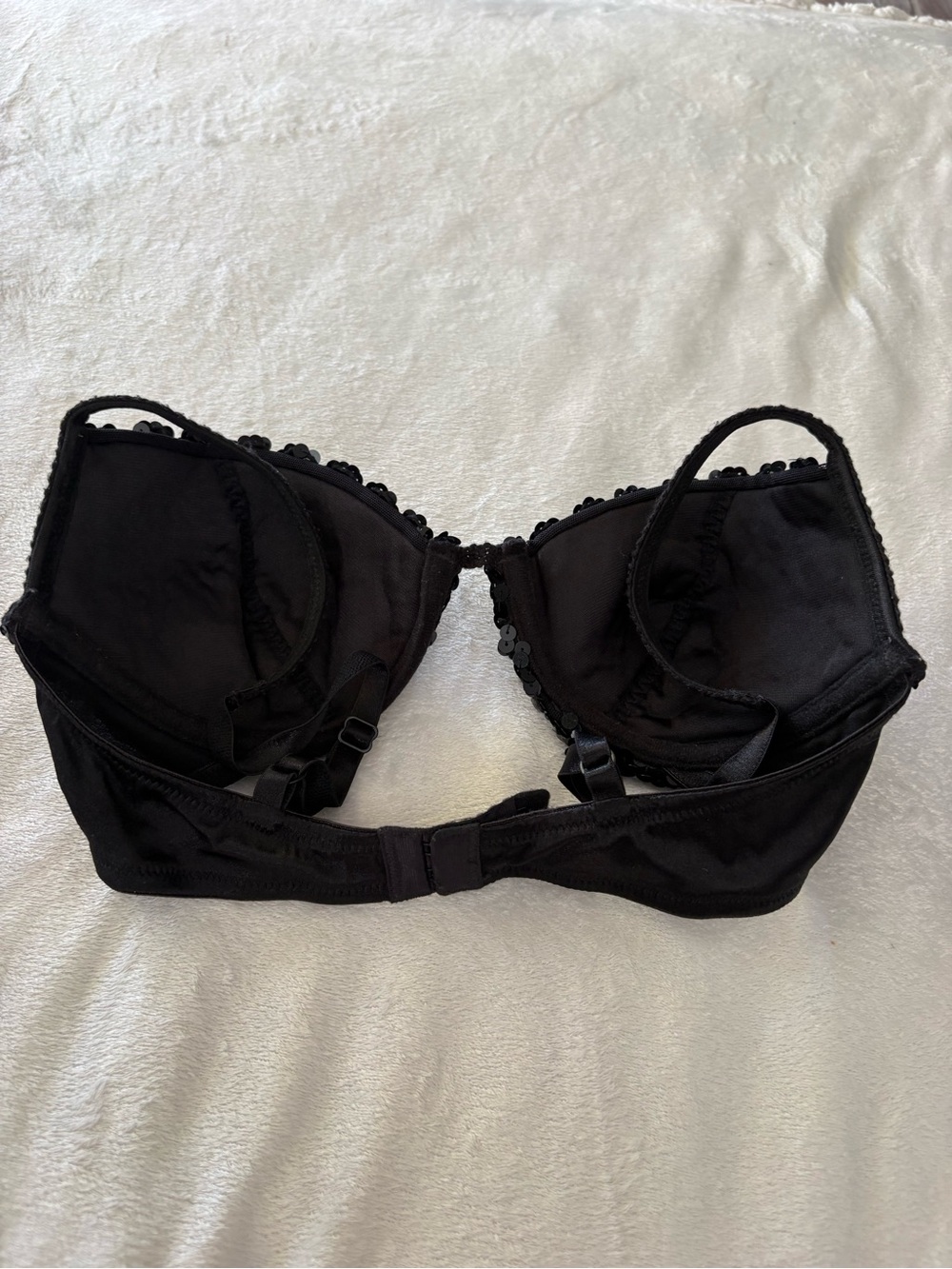 vintage y2k 2001 Victoria's Secret black sequined bra 34b - Picture 5 of 6
